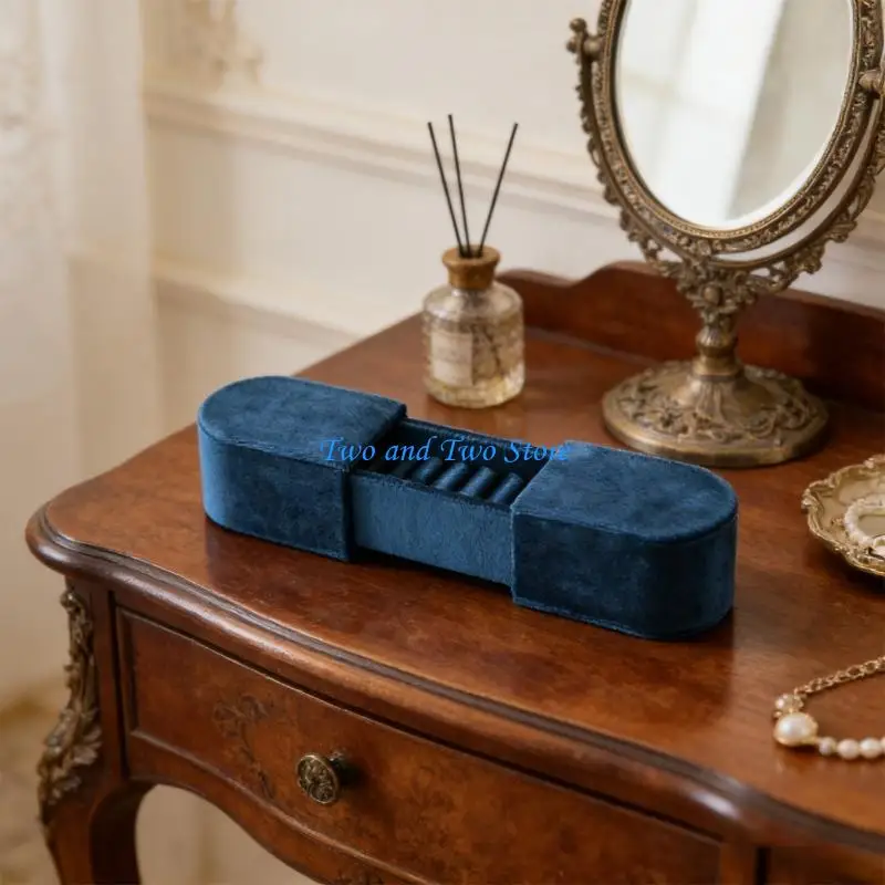 HX6F Two Way Opening Velvets Ring Box For Proposals And Gifts