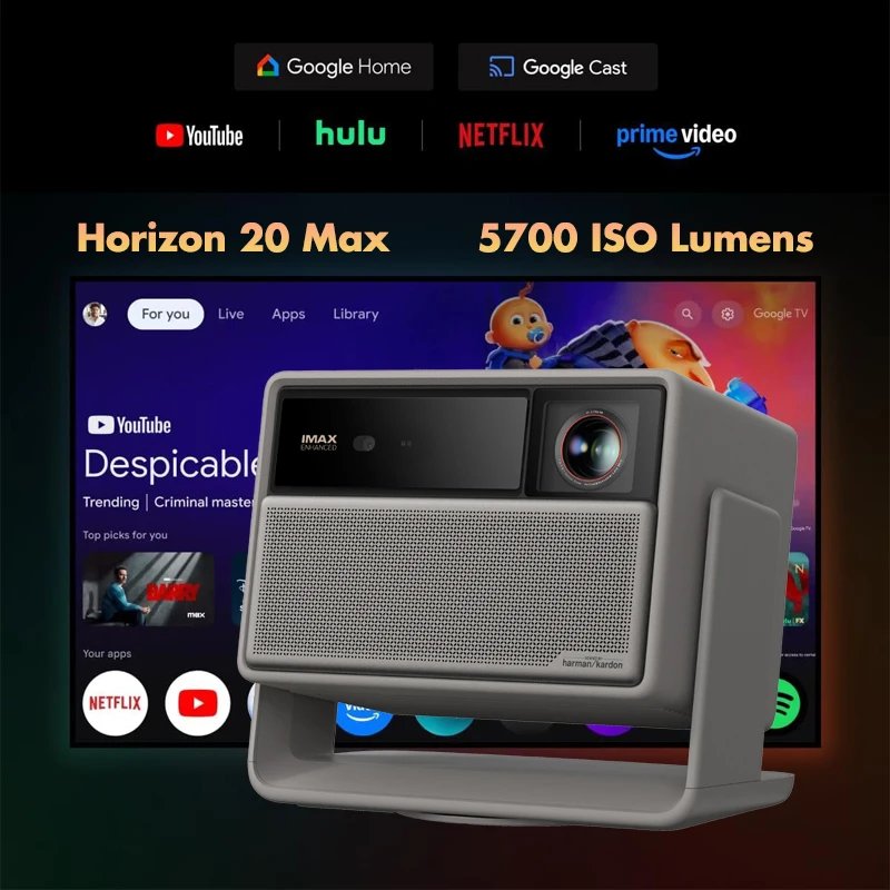 XGIMI Horizon 20 Max 8K Projector 4K Tri Color RGB Laser 5700ISO Home Cinema GTV 3D IMAX Support Harman Kardon Audio Projectors