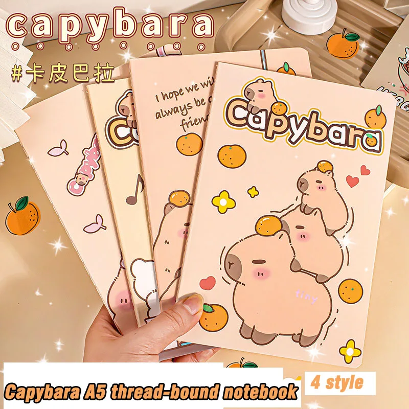 1 PCS Random Capybara Notebook Diary Planner Student Learning Stationery Office School Supplies Aesthetic Notebooks