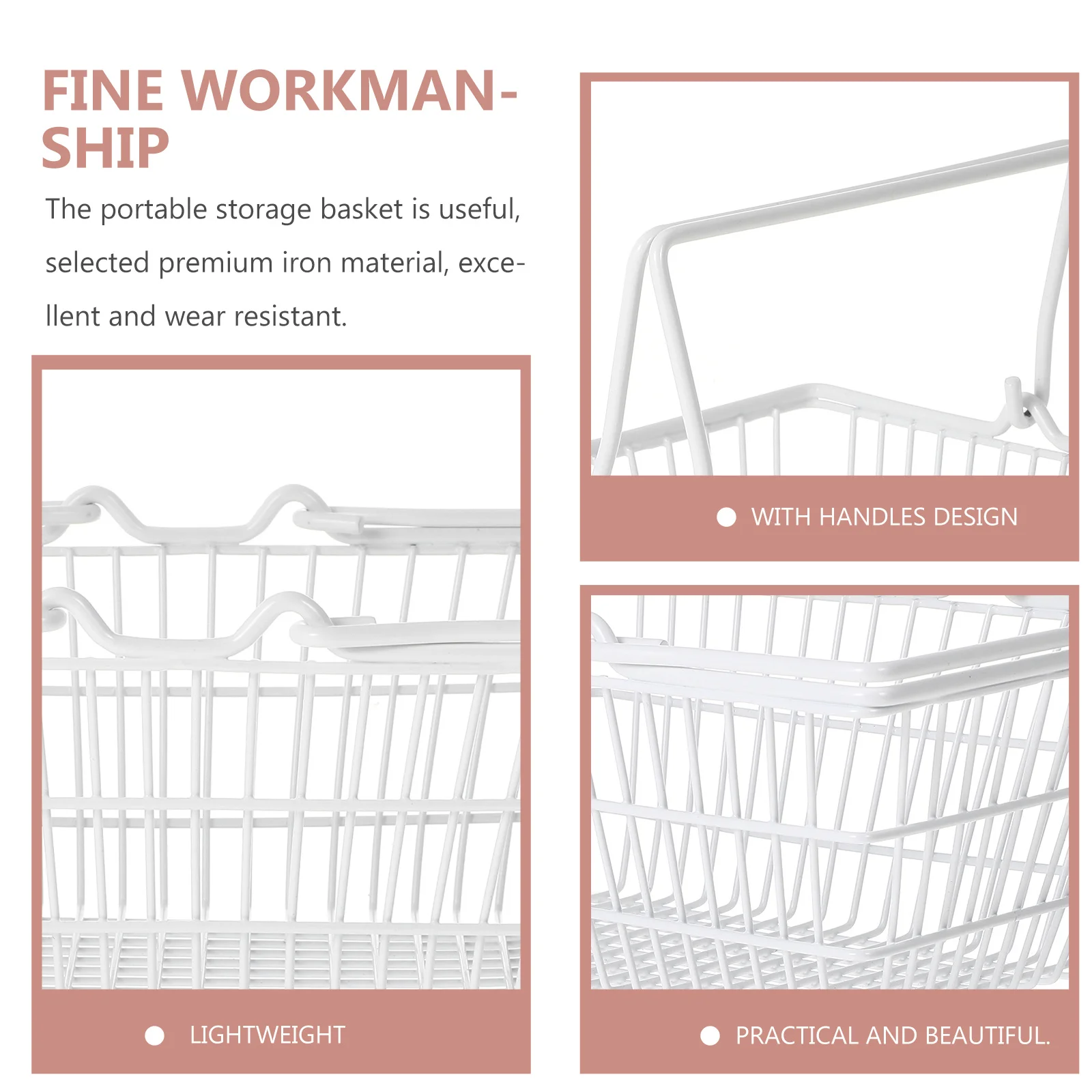 

Household Portable Handheld Shopping Storage Basket Handle Design Lightweight Useful for Home Organizer Shopping Storage Basket