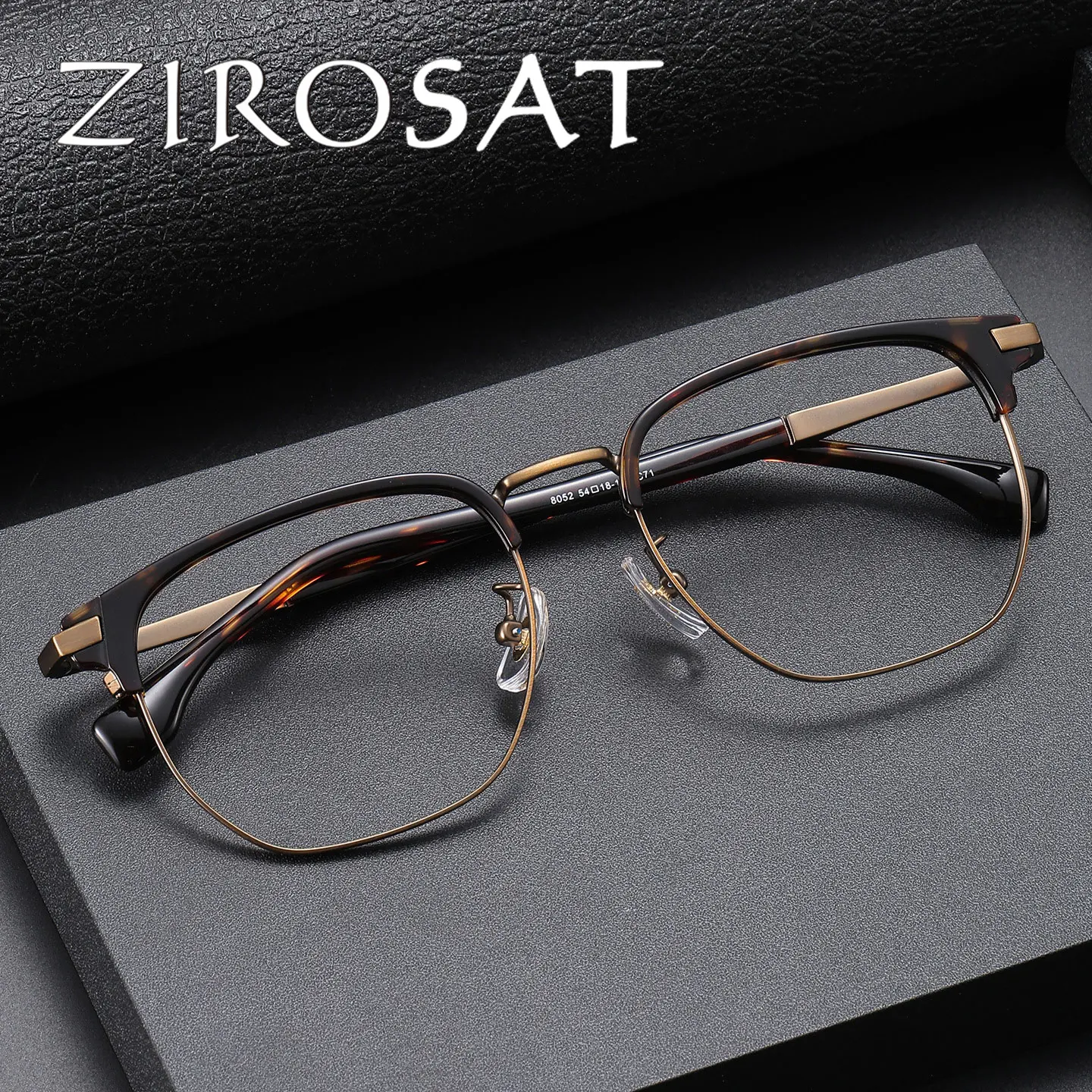 

ZIROSAT 8052 NEW Optical Glasses Acetate Titanium Full-rim Frame Prescription Eyeglasses Rx Men Glasses for Male Eyewear
