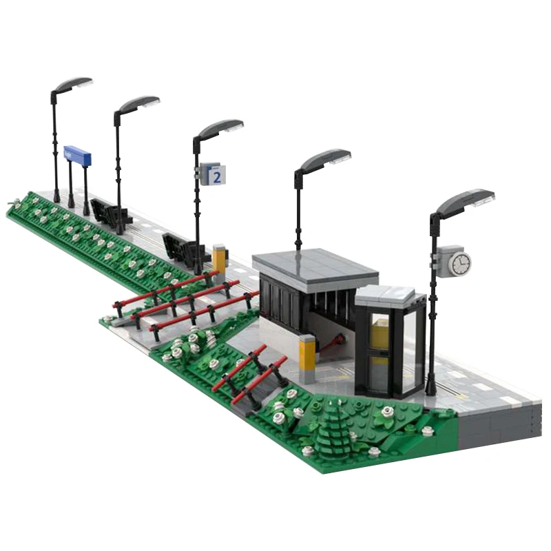 

MOC Creative Vught Train Station Platform 2 Model Building Blocks Architecture Street View Education Assembly Model Toys Gift