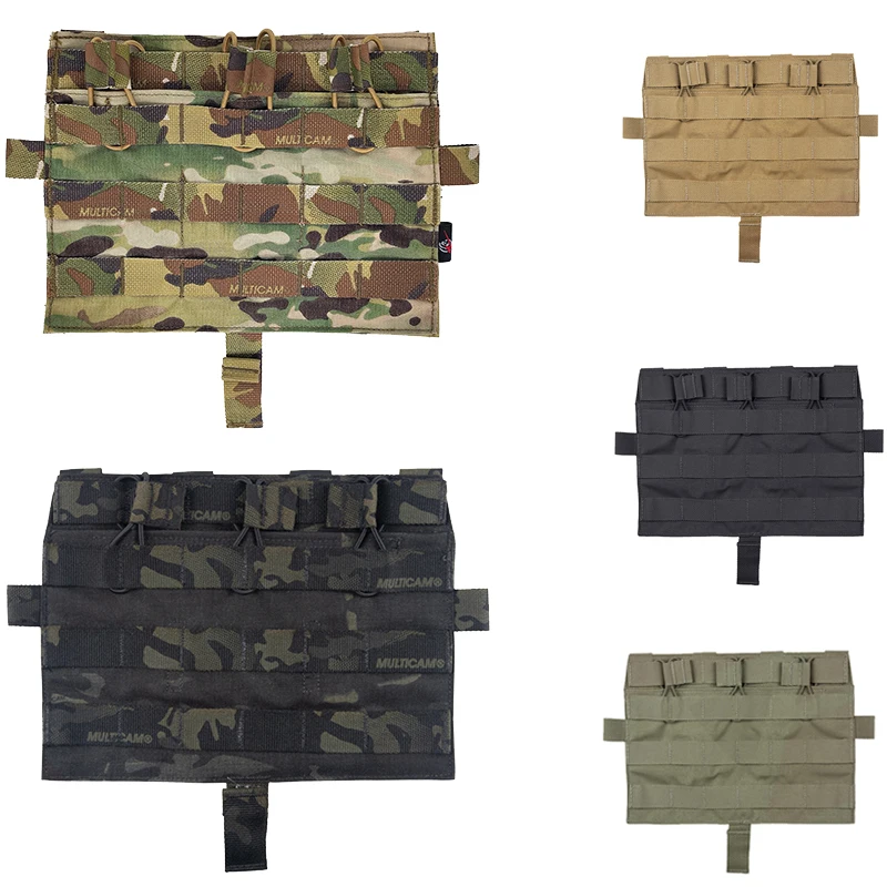 Tactical M4 MOLLE Panel TRI Pouch for AVS JPC2.0 Detachable Front Flap Triple Magazine Pouch Vest Front Panel MC