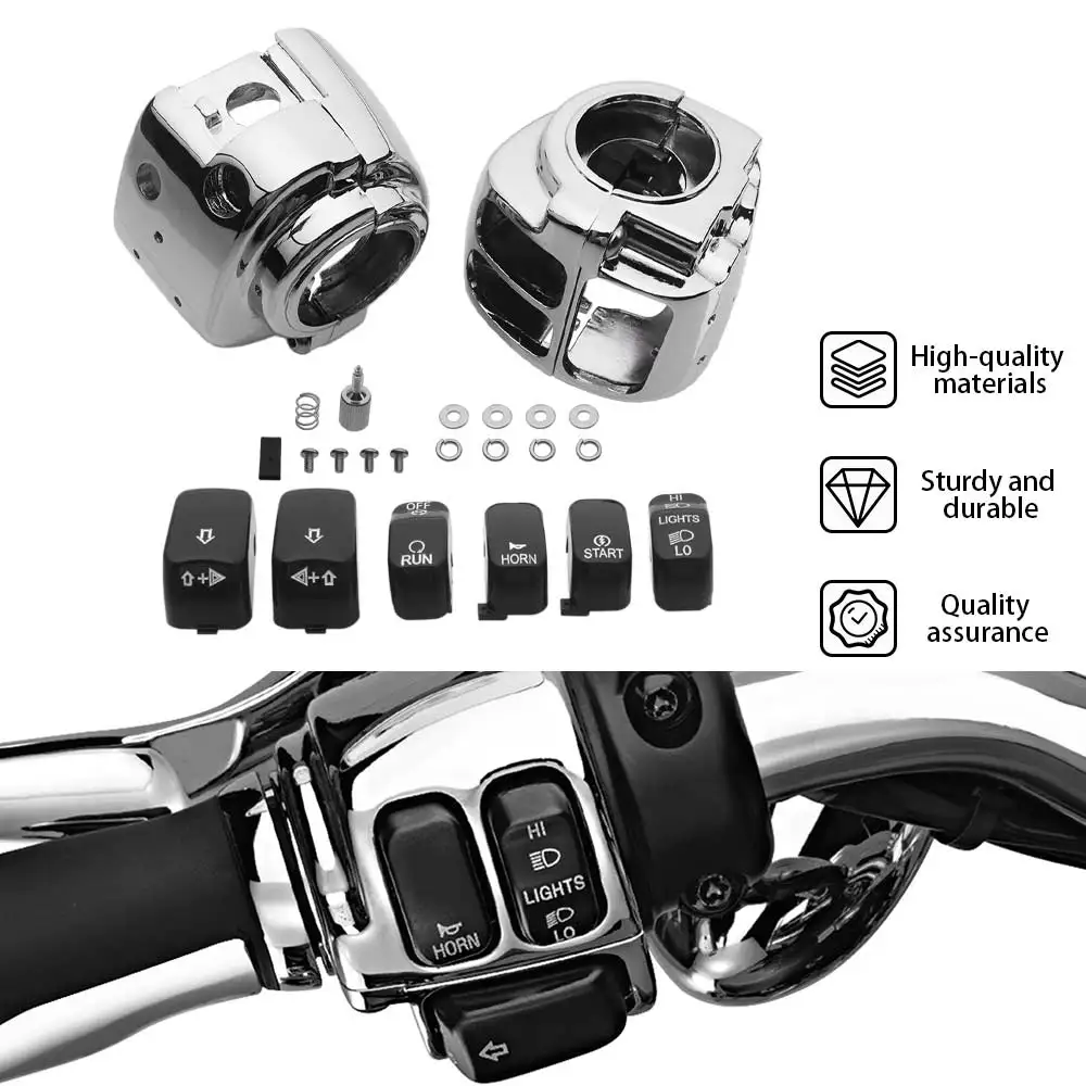 

Для мотоциклов Harley Dyna Street Bob Softail Fat Boy Sportster XL 883 1200: Корпуса переключателей ручного управления, крышки кнопок