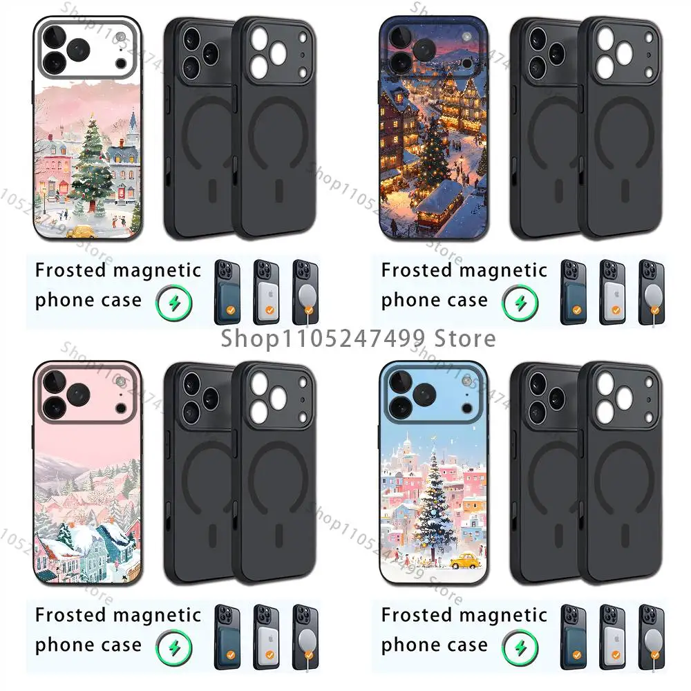 

Ins Cartoon Christmas Style For iPhone 17,16,15,14,13,12,11,Plus,Pro,Max Mini For Magsafe Magnetic Wireless Charging Phone Case