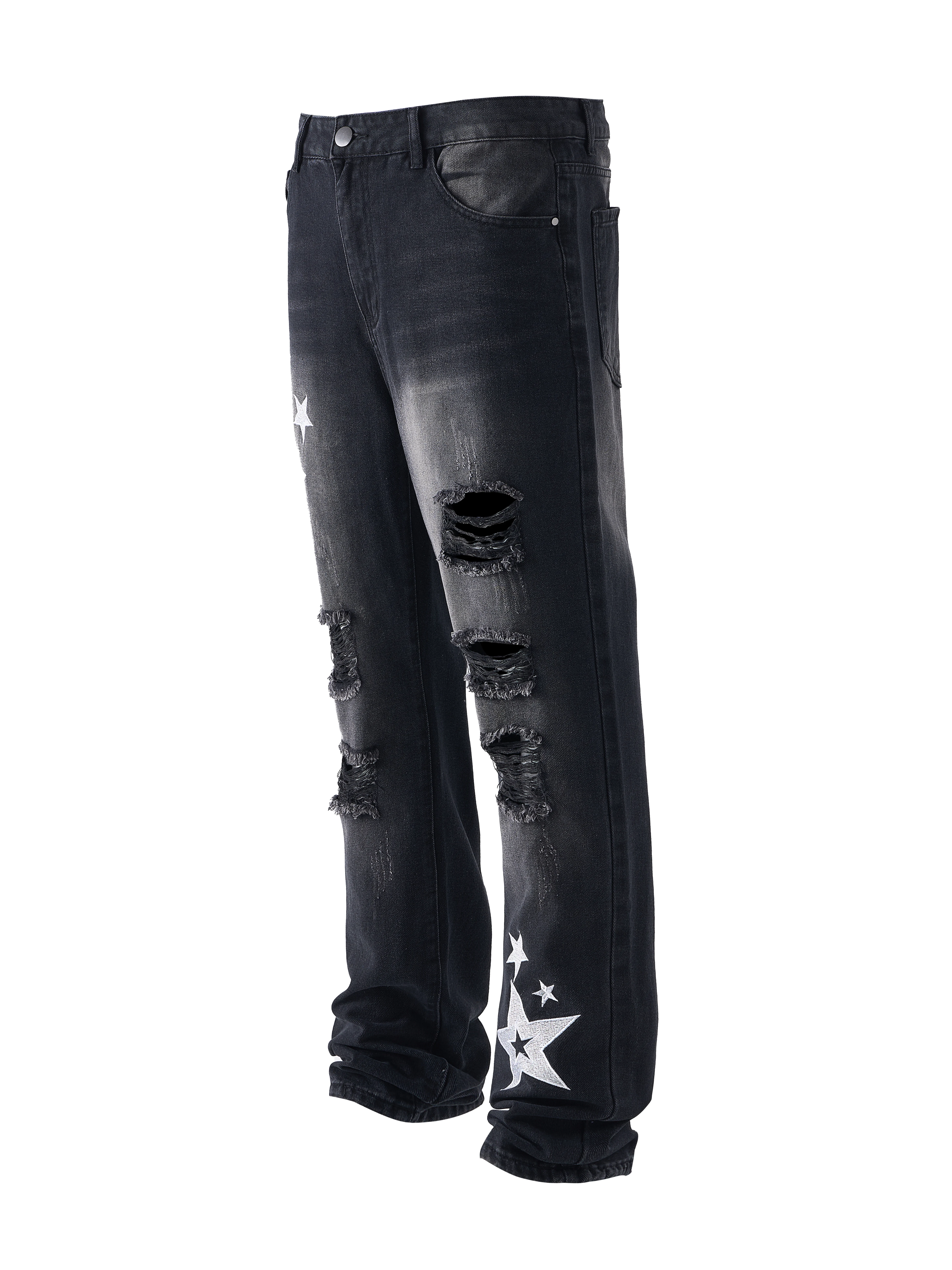 

Мужские черные джинсовые брюки, Y2K Aesthetic Retro Throwback