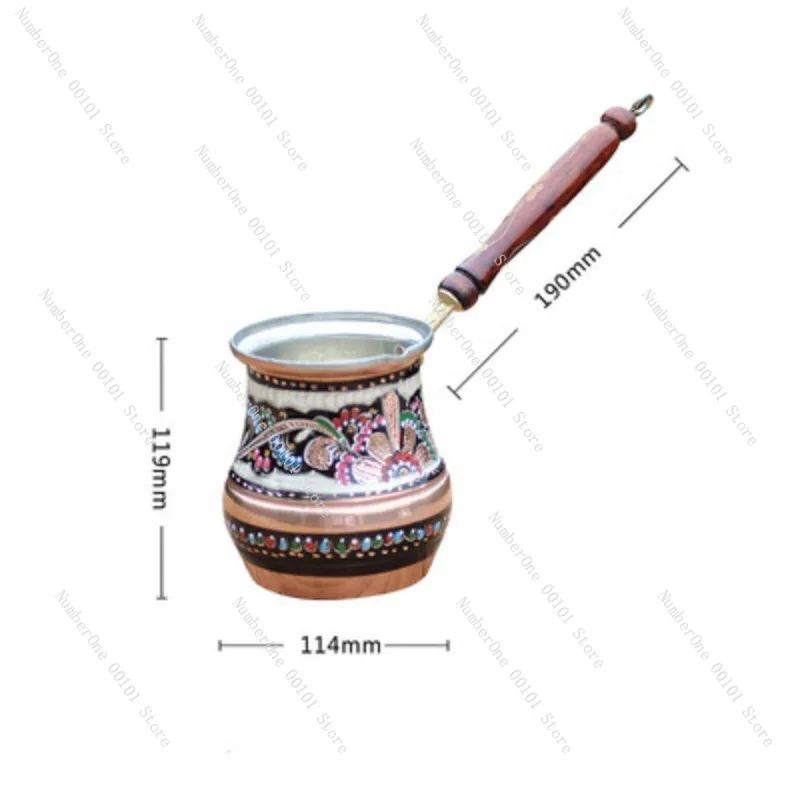 Handcrafted Purple Copper Coffee Pot, Engraved and Painted, Anti-scald European-style Luxury Coffee Pot, Stylish Home Barista