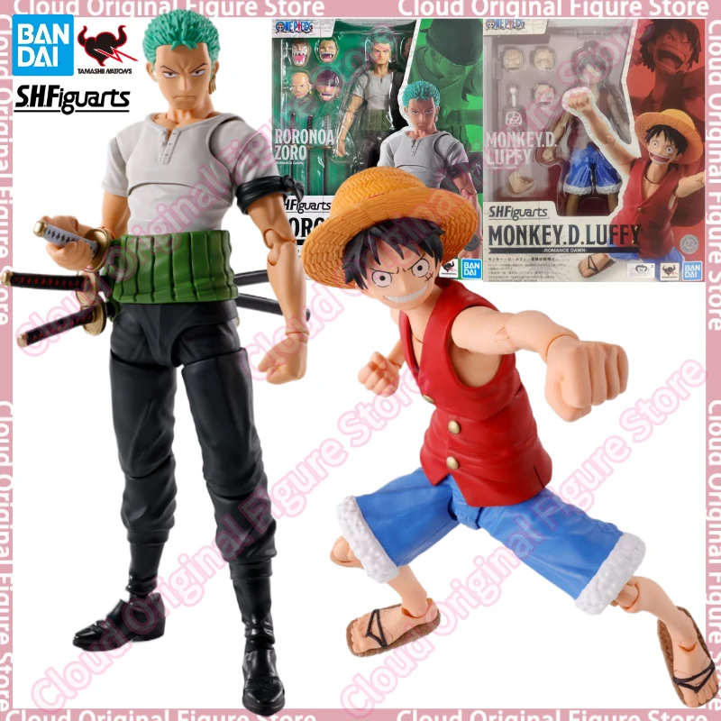 

In Stock 100% Original Bandai SHF One Piece Roronoa Zoro Romance Dawn Anime Action Figure Collectible Toy Decoration Hobby