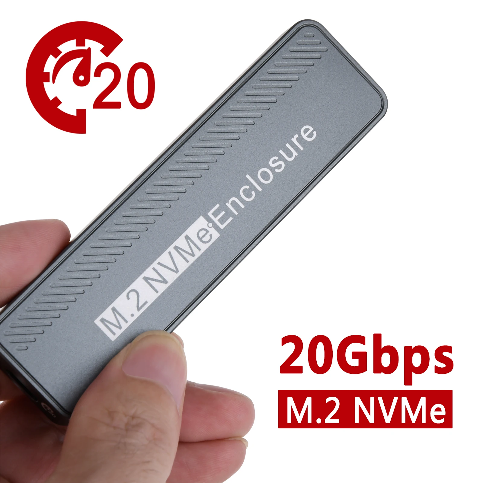 Imagem -05 - Nvme Gabinete Caixa Externa Usb 3.2 tipo c m b Mais m Chave Alumínio 2230 2242 2260 2280 Ssd 20gbps Gudga-m2