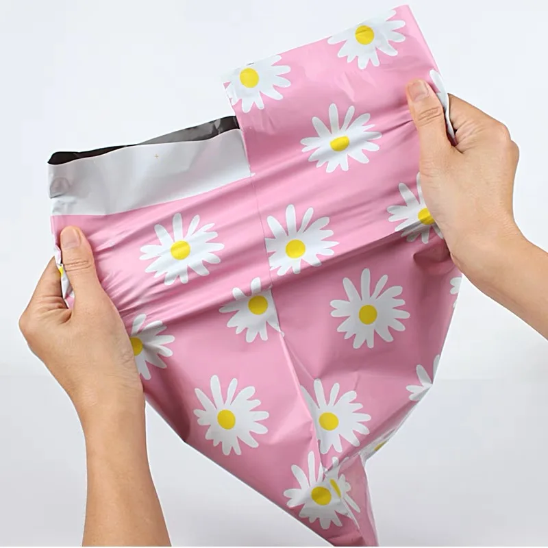 50PCS Envelope Thicken Poly Clothing Mailing Bags Fruit Flower Printing Courier Storage Bag Waterproof Plastic Express Pouch