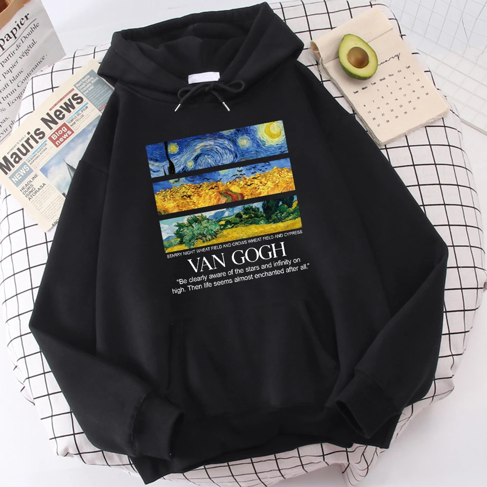 Three Classic Oil Paintings Men'S Hoodie Harajuku Casual Hoody Fashion Loose Sweatshirt Autumn Fleece Warm Man Tops