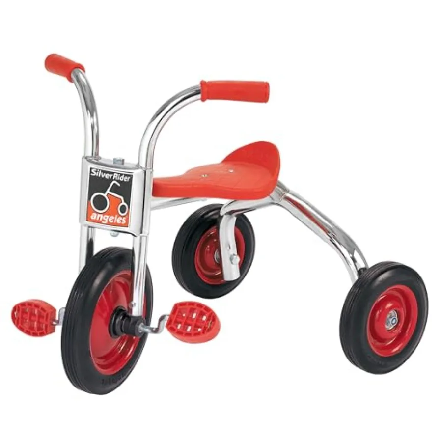 

Tricycle for Preschoolers and Daycare Ages 3+ with Solid Airless Rubber Tires SilverRider Model 13 Tall Seat Durable Metal Fram