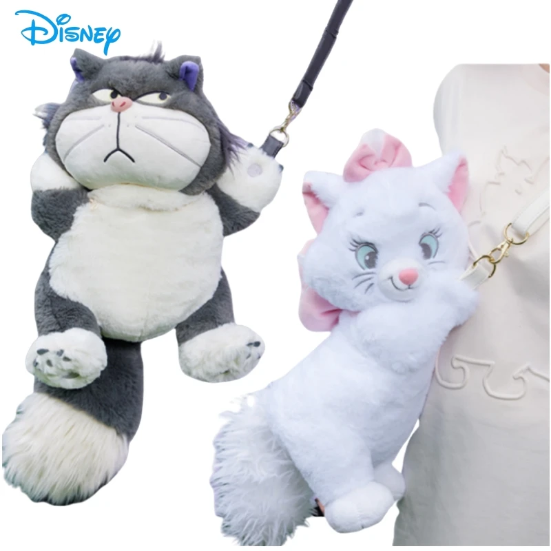 36X20Cm Anime Disney Mary Cat Lucifer Pluszowa lalka Torba na ramię Cute Cartoon Duża pojemność Przenośna torba na ramię Prezent dla dzieci