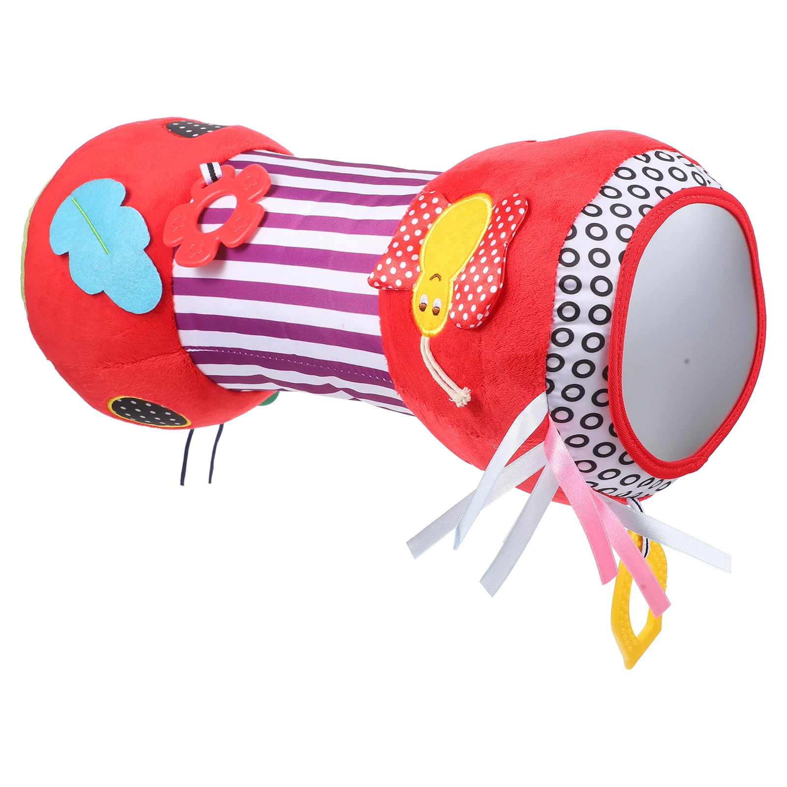 Oreiller à rouleau rampant pour nouveau-né, coussin doux multifonction rouge vin pour le développement du Fitness des bébés, améliore les compétences motrices