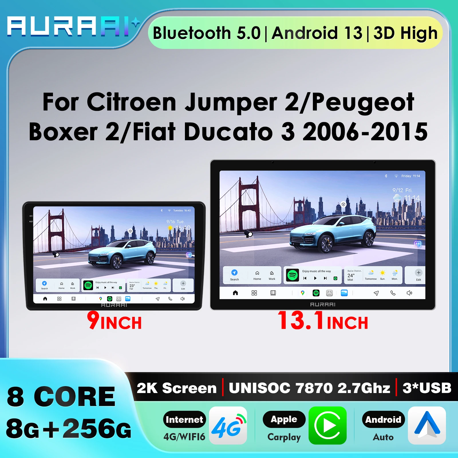 

Автомобильный радиоприемник с 3D AI и умным экраном для Citroen Jumper 2 Peugeot Boxer 2 Fiat Ducato 3 2006-2015, Android Auto Carplay, мультимедийный плеер