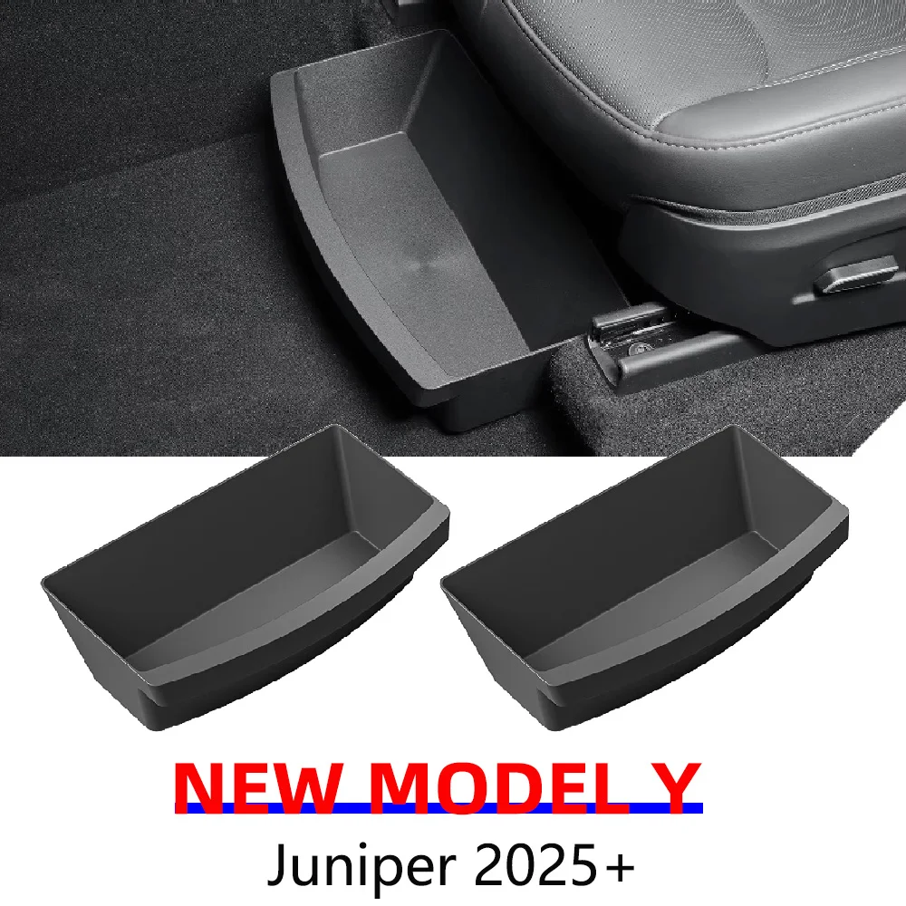 for Tesla Model Y Juniper/Launch 2025 2026 Under Seat Storage Box Drawer Type Organizer Front Seat Lower Box Case Accessories
