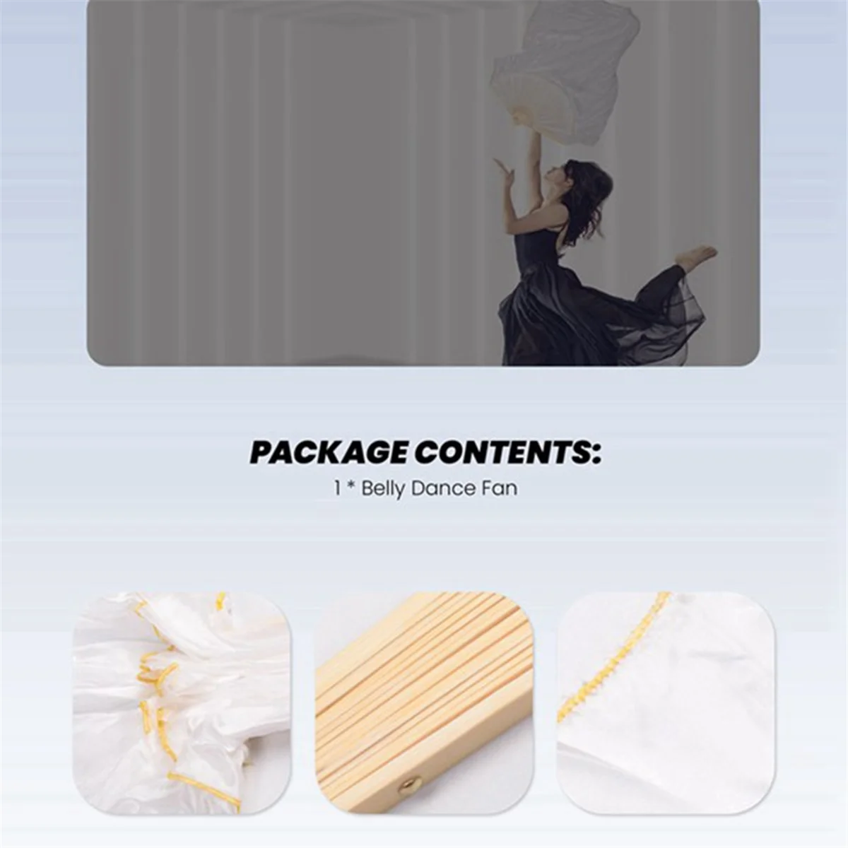 LHMQ 100% الحرير للجنسين الحرير الصيني الحجاب مراوح الرقص 1 قطعة مراوح الرقص الشرقي اللون الأبيض 180x90 سنتيمتر #2