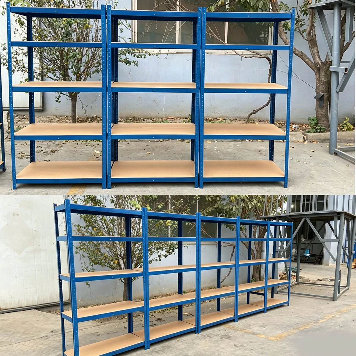 Estantería Metálica de 5 Niveles, 200X100X50cm, Azul, Resistente, sin Pernos, para Almacenamiento en Garaje o Cobertizo