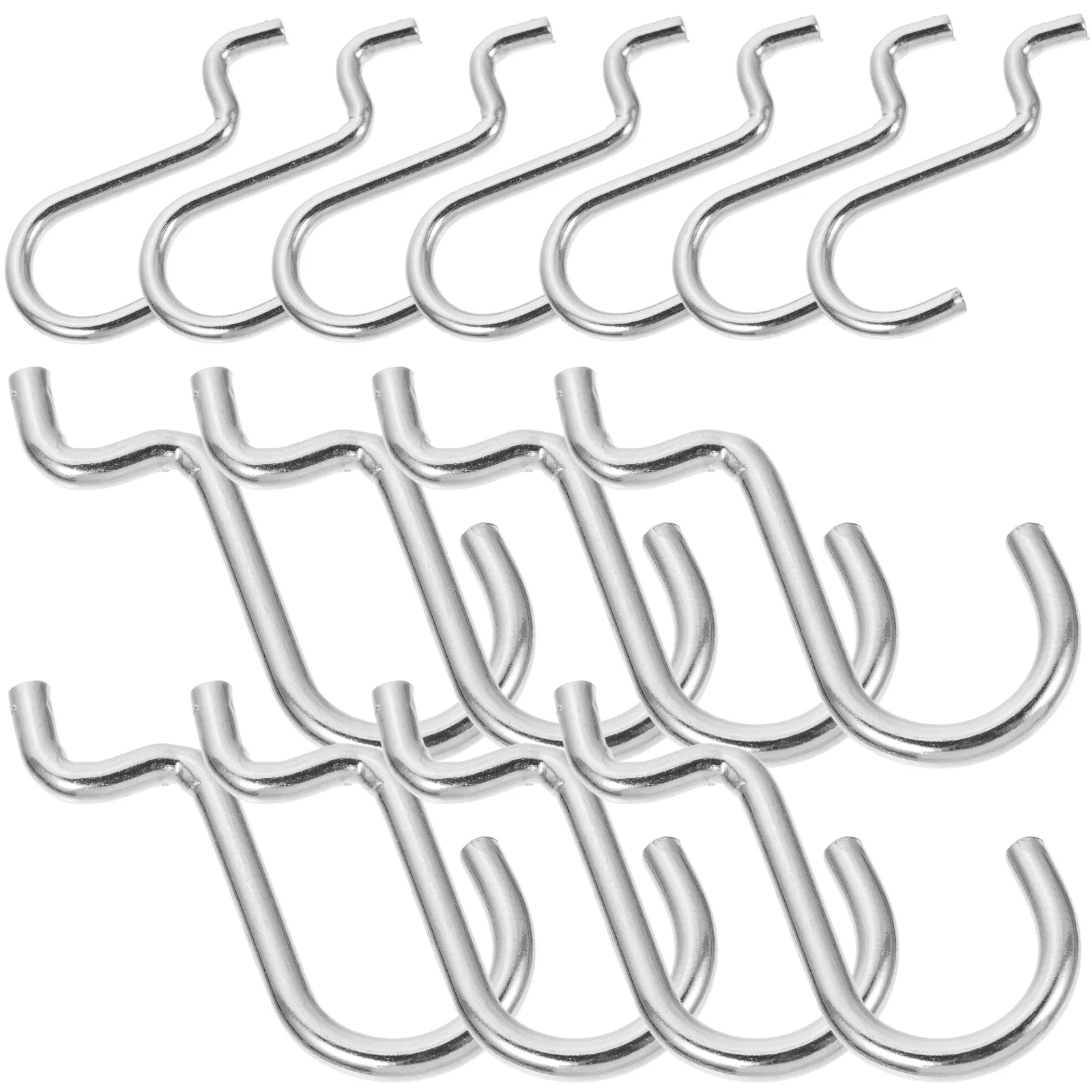 

20pcs Silver Metal Pegboard Hooks Hanger for Garage Shelving Tool Storage Heavy Duty Utility Iron Hooks 674 Safe