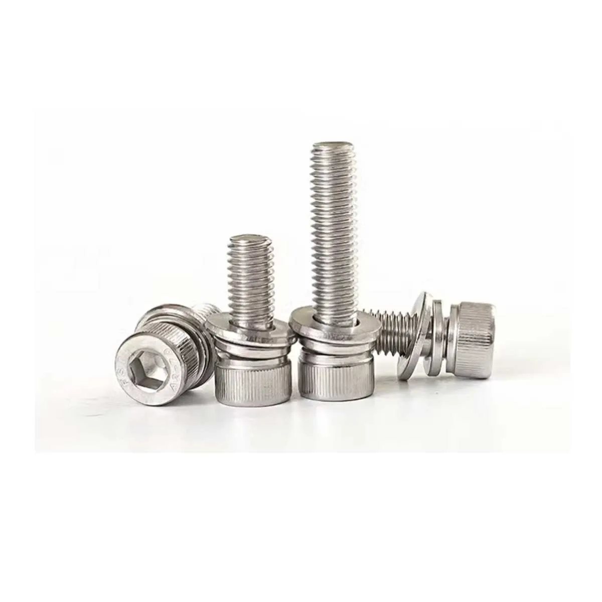 Плоская шайба с шестигранной цилиндрической головкой из нержавеющей стали 304, пружинная шайба, Комбинированный винт M8M10M12