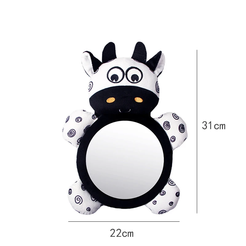 Soft Newborn Baby Mirror Toys Multi-Function High Contrast Black and White Infant Mirror Tummy Time Easy to Install Infant Toy