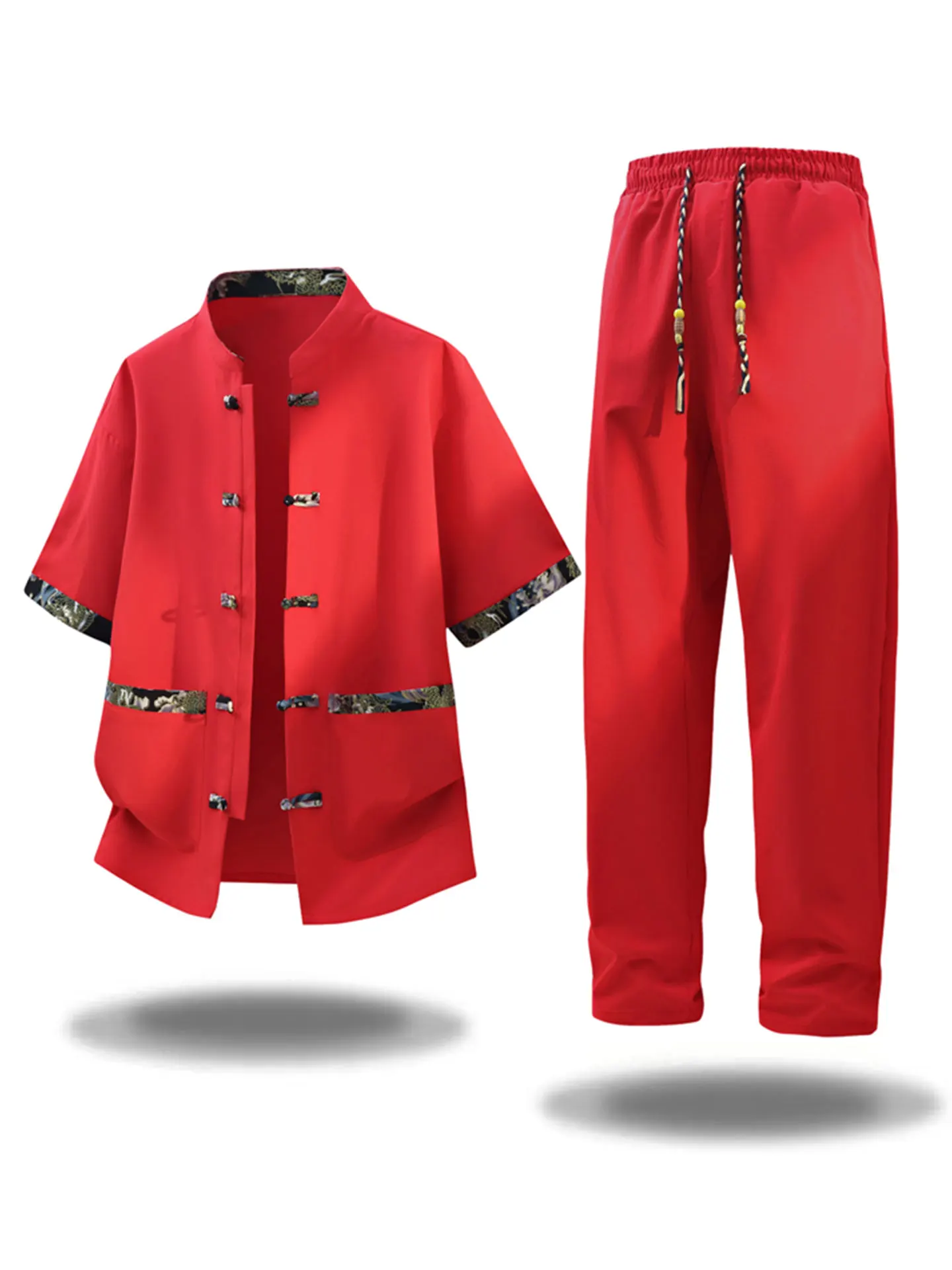 nouvel-ensemble-deux-pieces-decontracte-pour-homme-style-tang-chinois-col-montant-manches-courtes-boutons-rouge-fin-pour-l'ete-collection-jeunesse-brise-d'ete