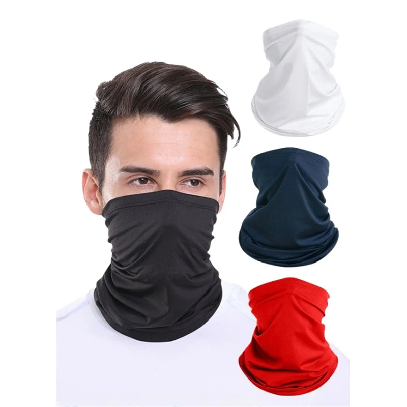 1 ชิ้นป้องกันฝุ่นสีทึบ HeadScarf เดินป่าขี่จักรยานตกปลา Face Shield Bandana Breathable คอ Gaiter สําหรับผู้ชายผู้หญิง