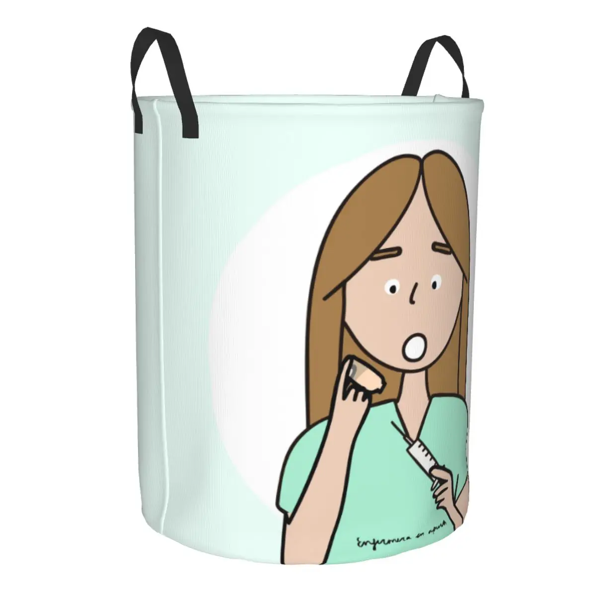 Custom Funny Cartoon Nurse Laundry Basket Foldable Health Care Nursing Doctors Clothes Hamper for Baby Kids Toys Storage Bin