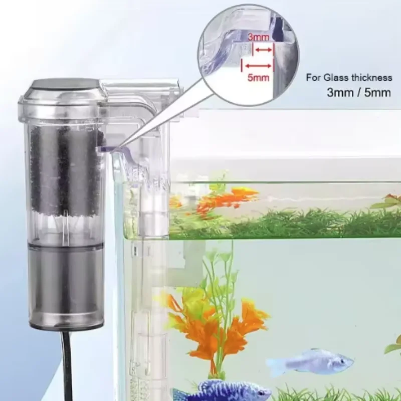Mini Wall-Hanging Aquarium Filter Pump USB Plug 250H/L Suitable for Fish Tanks below 30cm 2.5W DC 5V