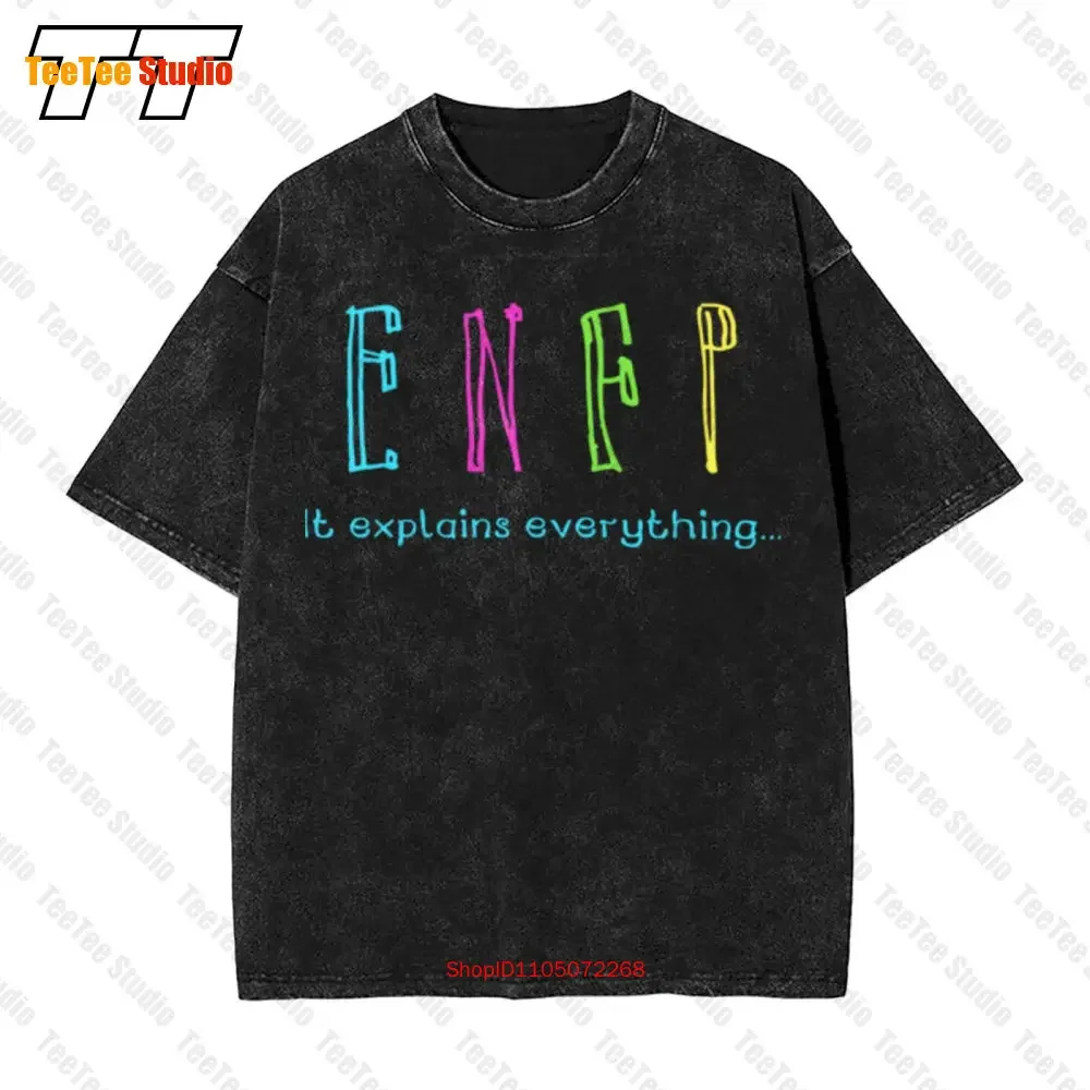 Enfp It Explains Everything Funny Personality Type Vintage Oversized T-Shirt Tee R2FC
