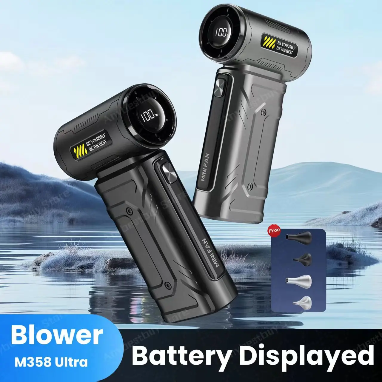 الترا توربو مروحة جت LED عرض البطارية عالية السرعة فرش منفاخ قوي مروحة عنيفة صغيرة الغبار تهب منفضة الهواء اللاسلكية #1