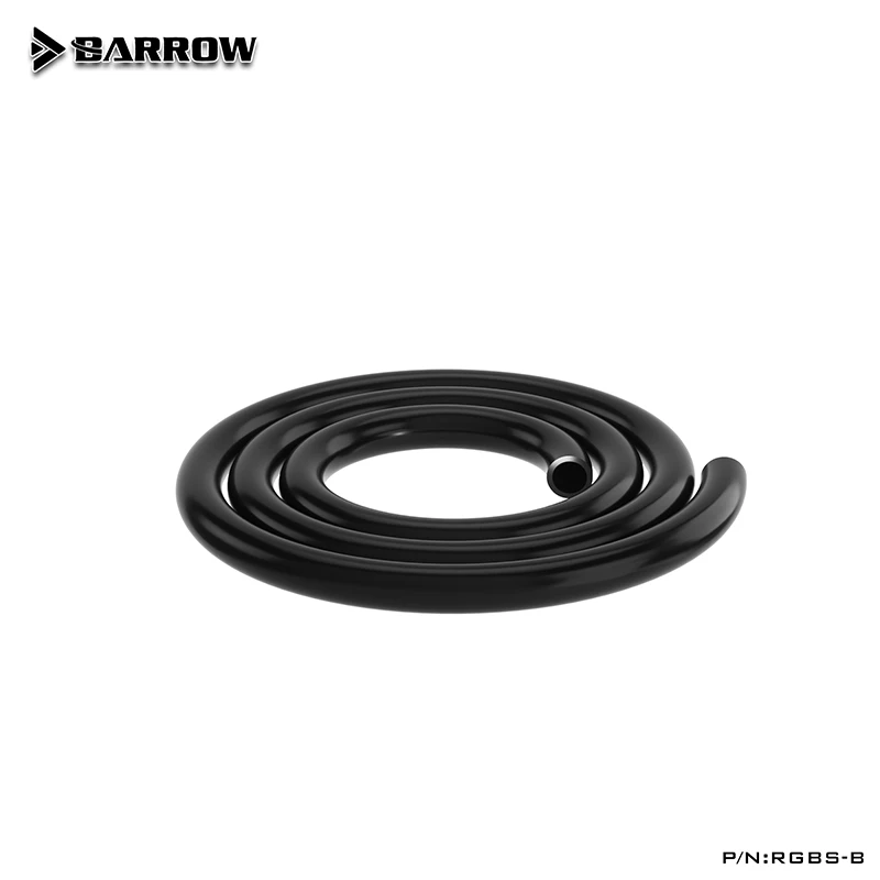 BARROW Soft Tube Hose Diameter 9.5*12.7mm 3/8'' Thin Flexible Tube, 1 Meter Transparent/Black PU/PVC Material RGTP-B RGBS-B