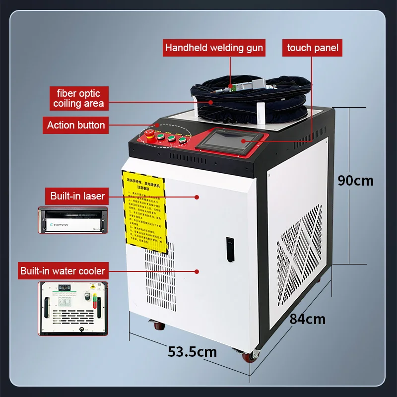 Saldatrice Laser portatile portatile 1000W/1500W/2000W che taglia l\'attrezzatura per la rimozione della ruggine del Laser per metallo e acciaio 220V