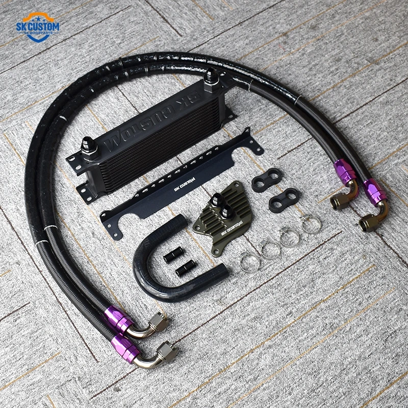 13 Row Aluminum Transmission Oil Cooler Kit For BMW X1 F49 X2 F39 Mini F56 F60 8A/MT Gearbox Radiator Kit