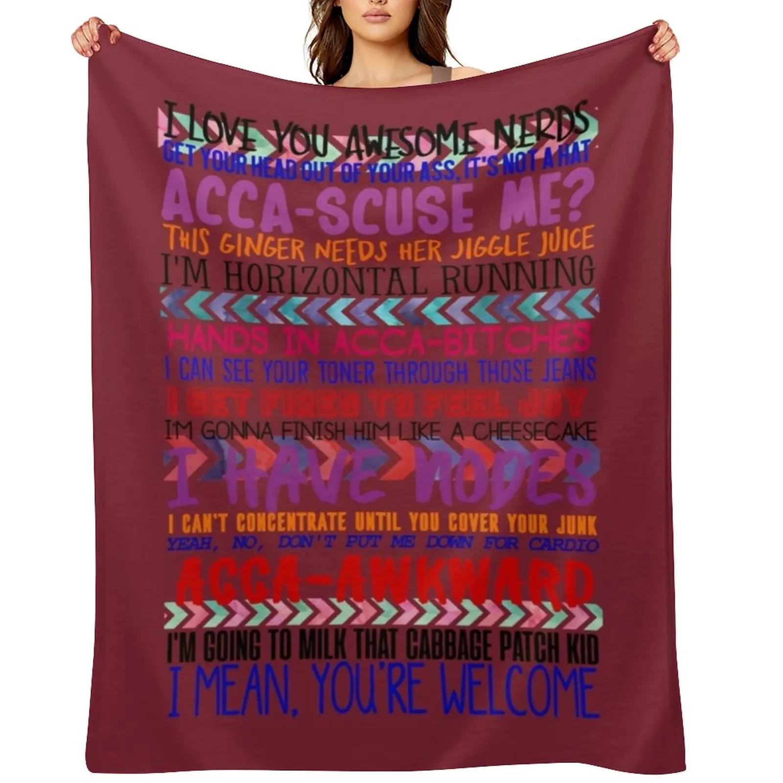 

Pitch Perfect Quotes Throw Blanket Hairys Plush Furrys For Baby Blankets