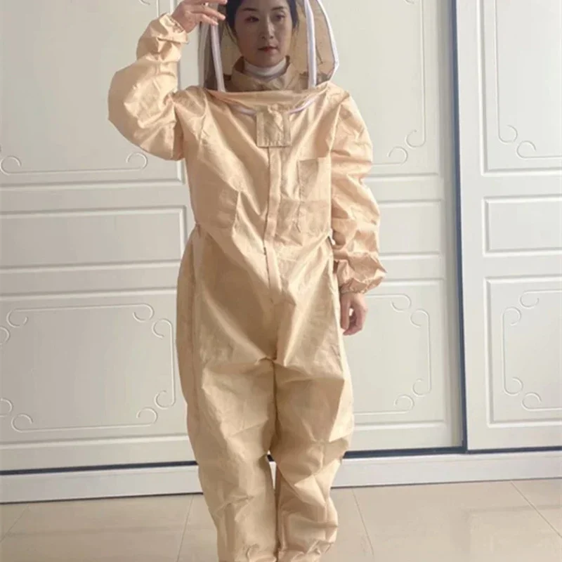 A Yellow One-piece Suit Hollow Thin Spacesuit Cotton Bee-proof One-piece Spacesuit Weighs 500 Grams.