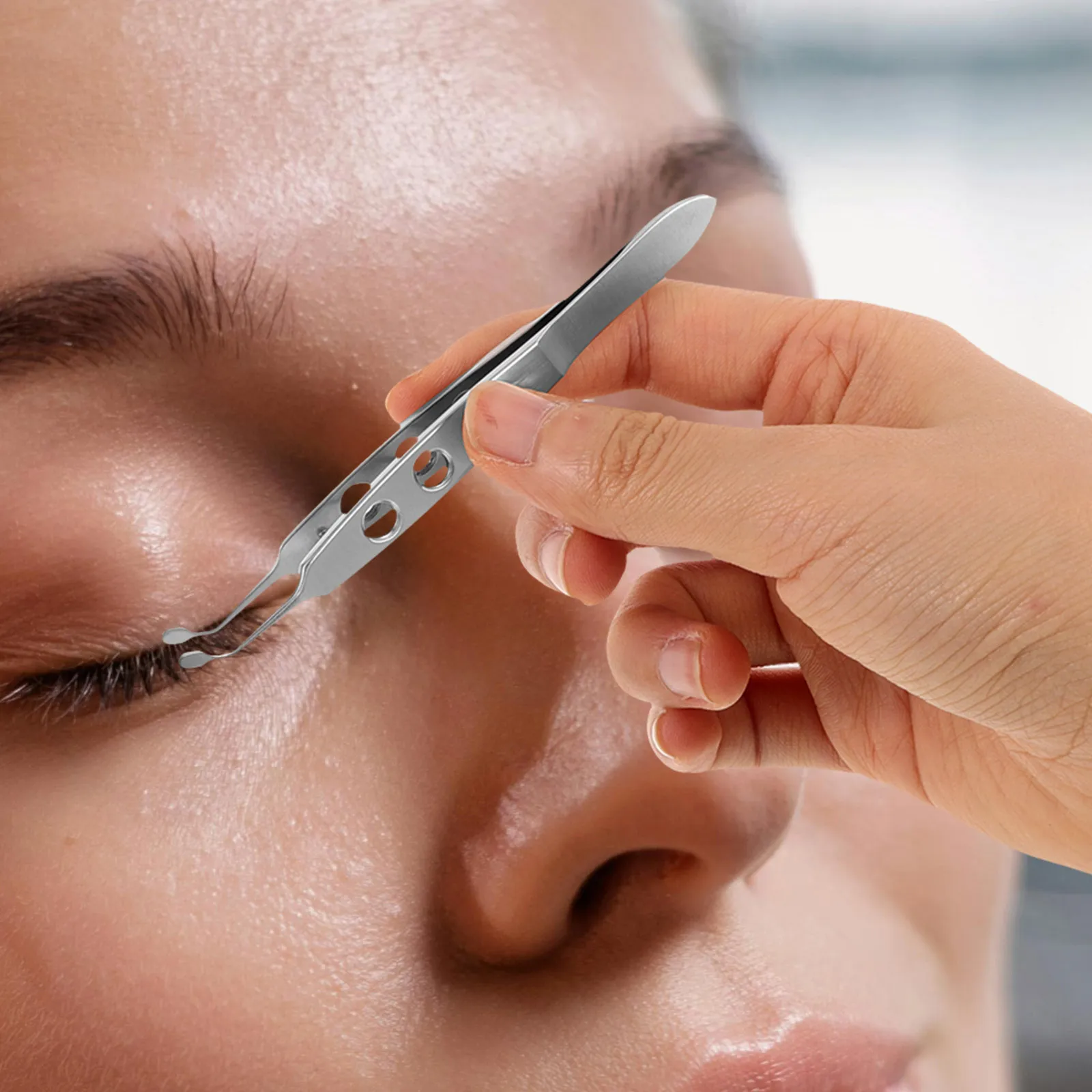 Professionelles Augenlid-Massagegerät aus Edelstahl, Meibomian-Dreifuß-Expressor für trockene Augen zu Hause oder im Salon