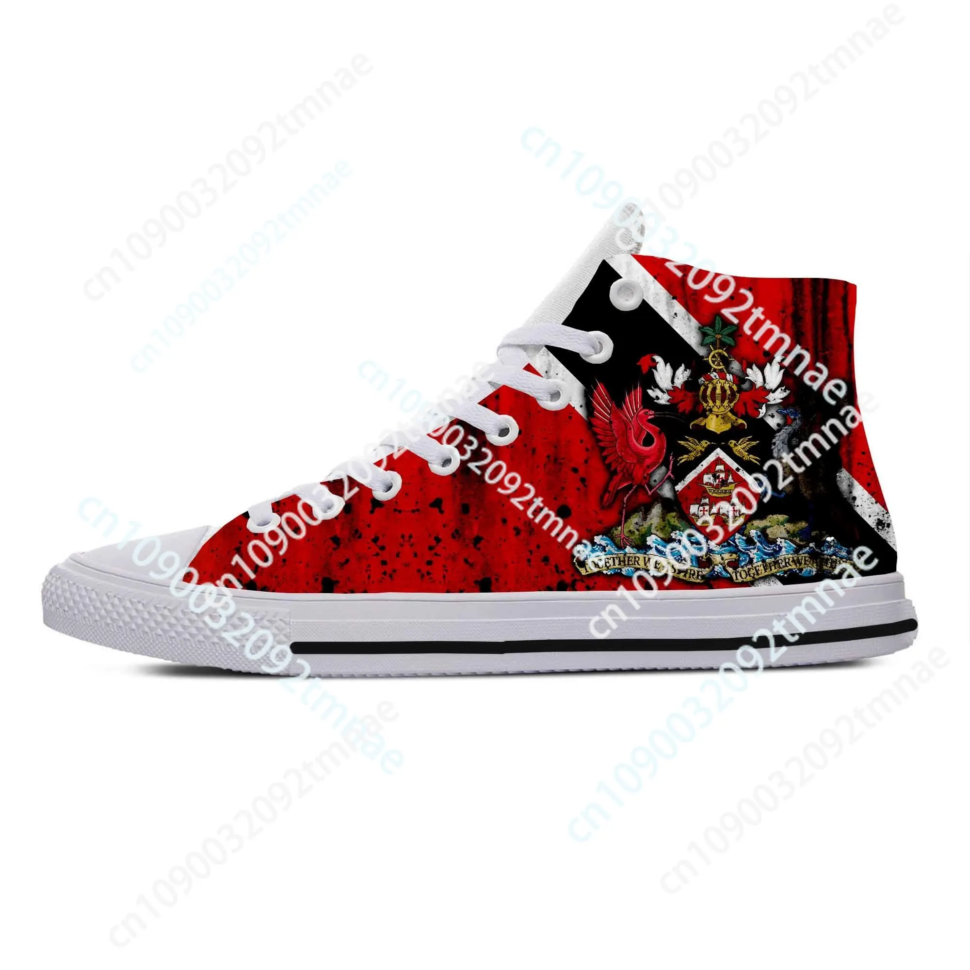 

Trinidad and Tobago Flag Patriotic Pride Fashion Casual Cloth Shoes High Top Comfortable Breathable Custom Men Women Sneakers