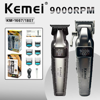Kemei Clippers Professional Hair Clipper 10W SUPER FAST TORQUE ROTARY TECHNOLOGY Metal Hair Trimmer for Men KM-1667 KM-1807