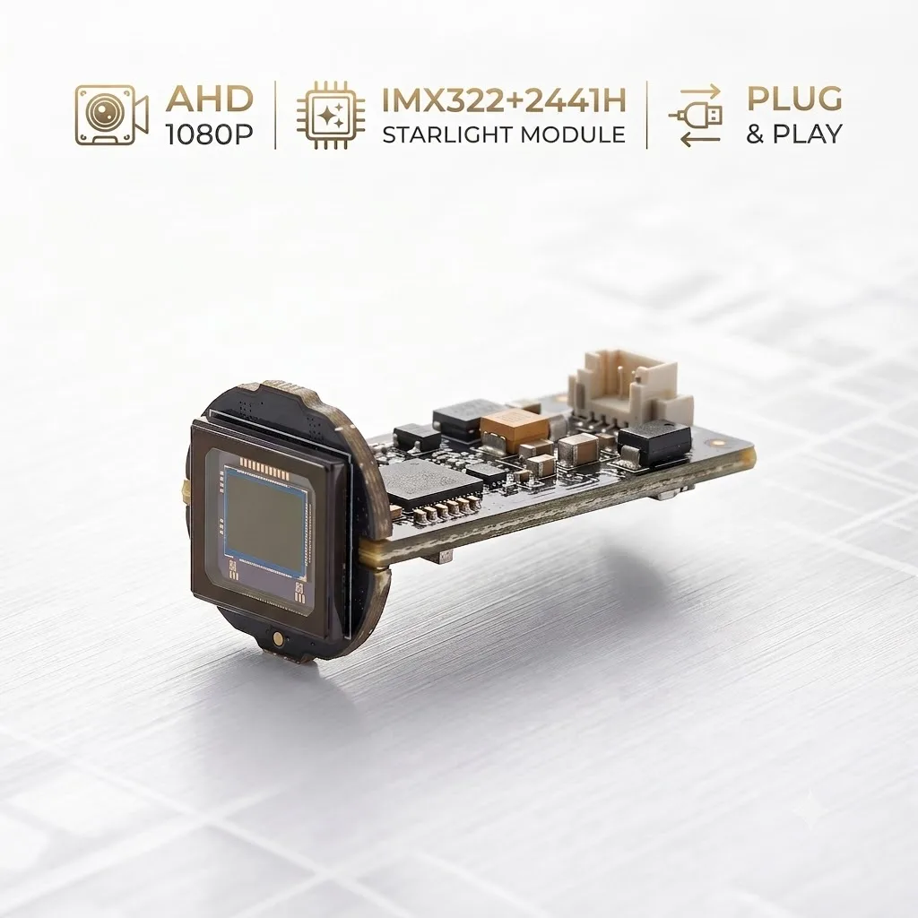 2MP 1080P AHD IMX322 Camera Module 4-in-1 AHD/TVI/CVI/CVBS Starlight Full Color Coaxial HD DIY Mini Bullet Pen Camera Module