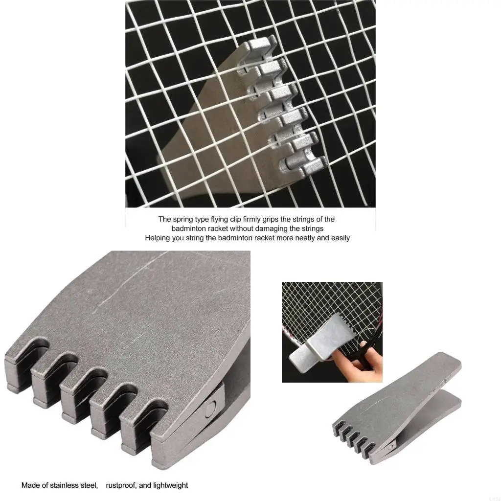 

Accurate Badminton String Clamps Tool Adjustable Tightness Control Durable Zincs Alloys Sports Accessory