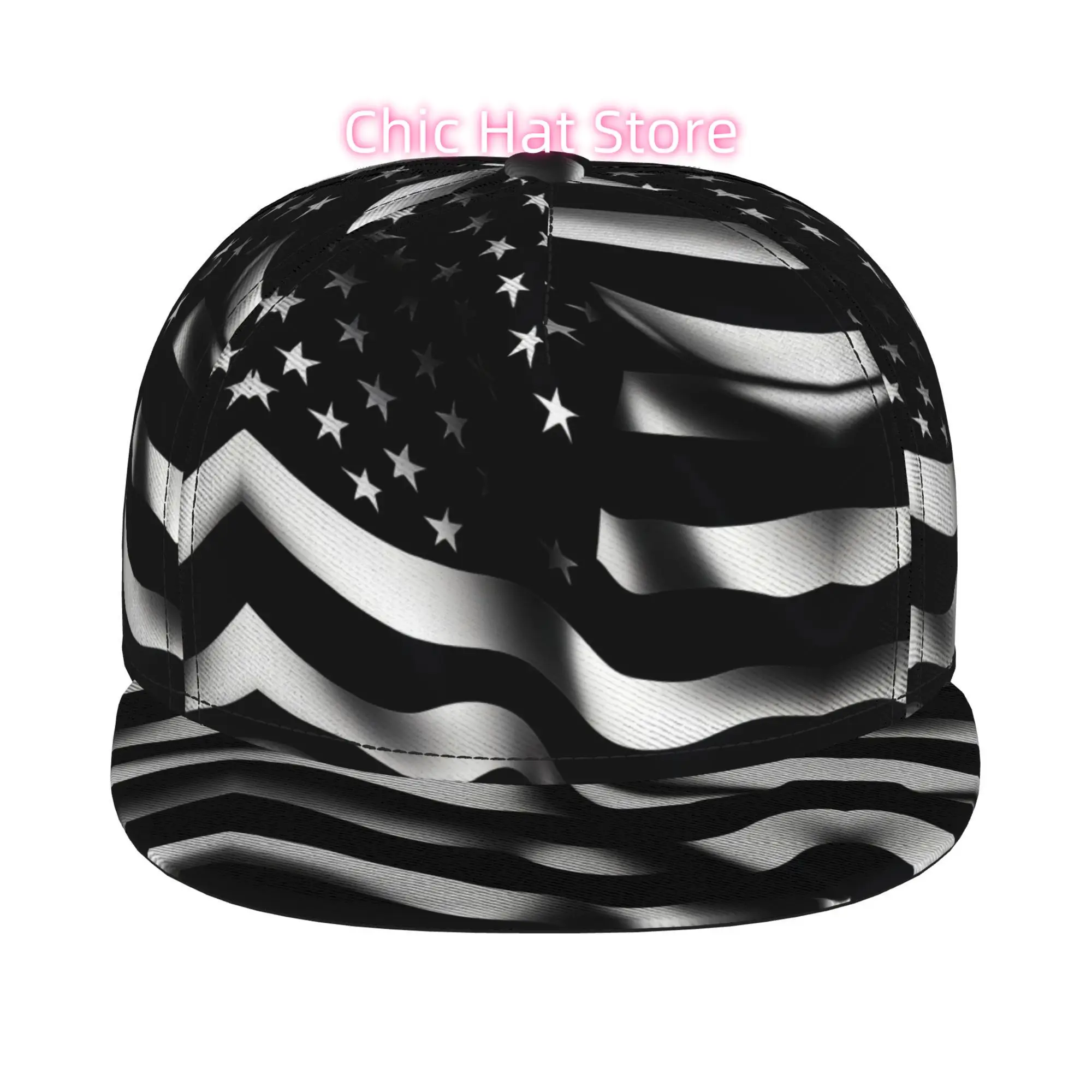 1pc Monochrome Flag Fully Printed Hip-hop Caps, Baseball Caps, Stylish Flat-brimmed Baseball Cap Trucker Cap Unisex Baseball