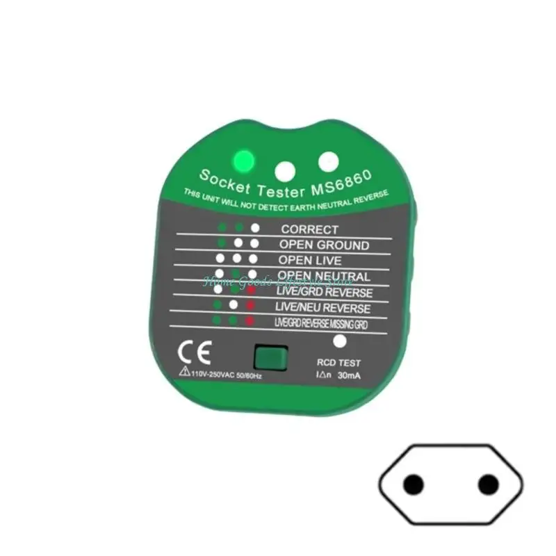 E74E 자동 전자 RCD 플러그 테스터 테스터는 중립 누출을 감지하고 가정 및 사무실 사용을위한 적절한 소켓 배선을 보장합니다.