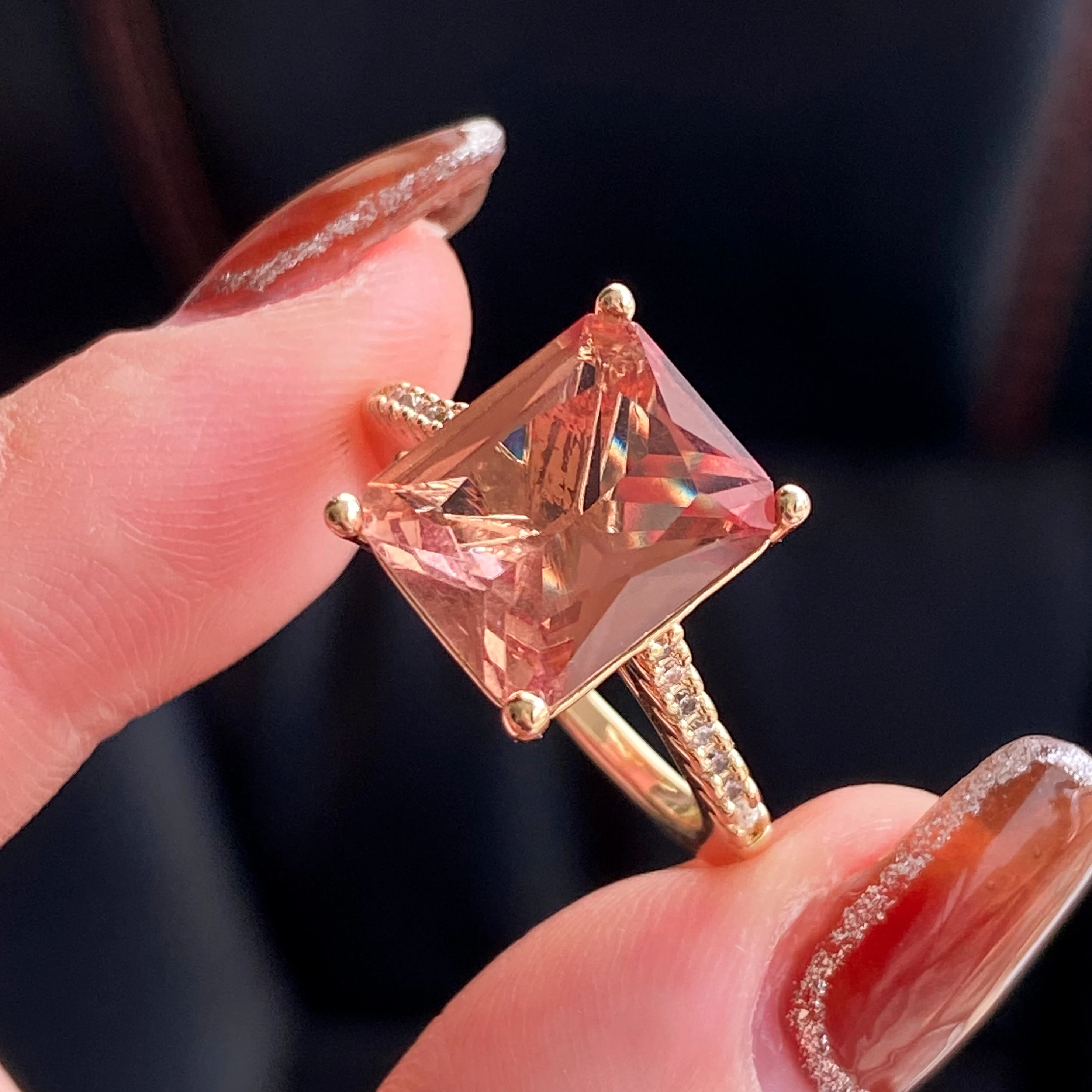 Women's Turkish Sultanite Color-Changing Copper Ring