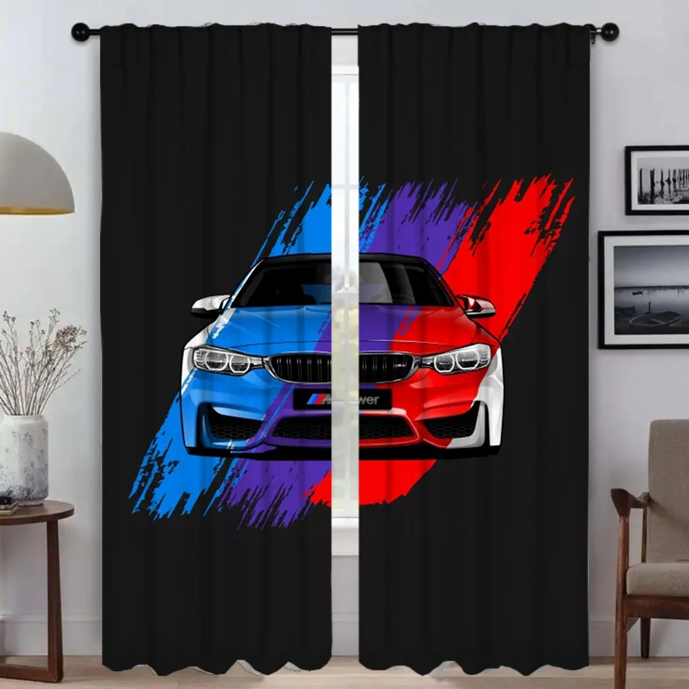 B-BMWS Shades Curtains Child Room Window Curtain for Room 2 Panel Halloween Decoration Tulle for Bedroom Partition Living Camera