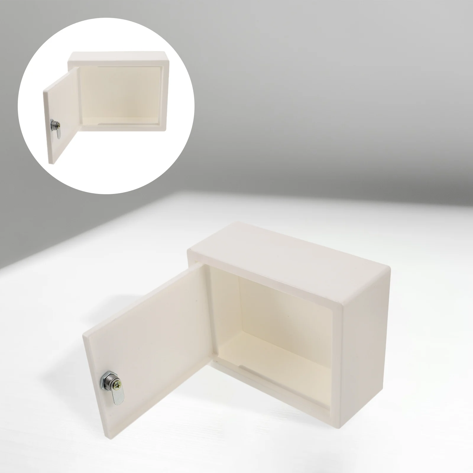 

Secure Locking With 2 Keys Plastic Container Compact For Money Documents Jewelry White Lock For Cash Keepsake