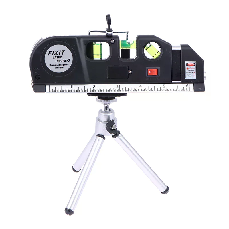 Laser Level Line Tool Multipurpose Laser Level Kit Standard Cross Line Lase Measure Tape Ruler With Metal Tripod Stand