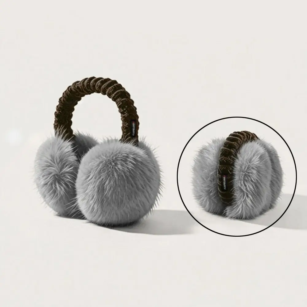 Soft Extra Large Foldable Earmuffs Adjustable Soft Lining Knit Headband Earmuffs Faux Fur Earmuffs Outdoor Use