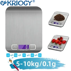 5/10KG Kitchen Scale Stainless Steel Portable Food Scale LCD Electronic Scales Jewelry Baking Weight Digital Scale 0.1g