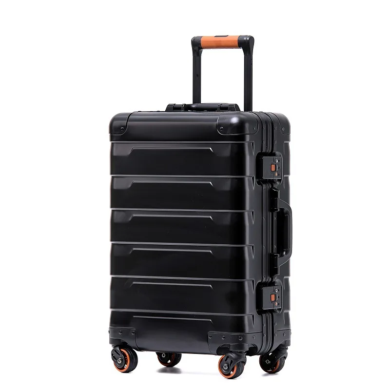 New Aluminum Magnesium Alloy Suitcases on Wheels Trolley Case Metal Luggage Boarding Cabin Travel Suitcase with Wheels 20 inch